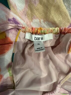 Bar III Floral Backless Dress in Pink, Yellow, Green